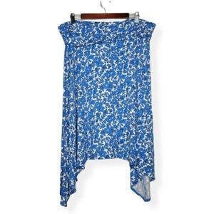 Mixit blue asymmetrical macaw floral skirt size XXL